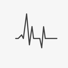 Heartbeat black symbol. Vector illustration on white background