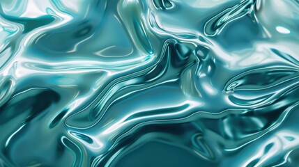 Obraz premium Abstract glass and liquid background with a green and blue color, elegant wavy lines