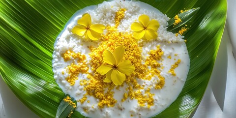 Maldivian mas huni  natural food detailed presentatio