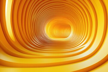 A vibrant, abstract tunnel with smooth, wavy lines in shades of yellow.