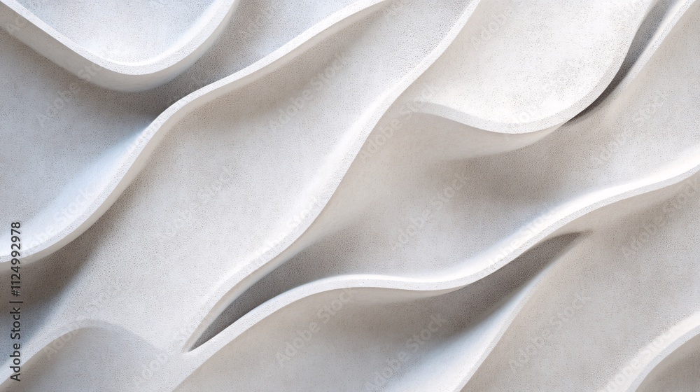 Leinwandbilder white wavy concrete wall creating an abstract pattern