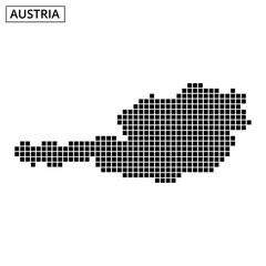 Map of Austria outlined in dotted pattern against a textured background
