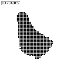 Detailed dot representation of Barbados highlighting its unique geography and shape