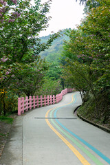 Natural scenery of Yaojiagou Cherry Blossom Valley, Pengzhou City, Sichuan Province, China