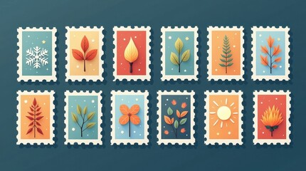 Collection of Marine Life Postage Stamps