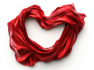 Creating Elegance A Heart Shaped Silk Display Art Gallery Fabric Art Contemporary Setting Close-Up Shimmering Red Concept