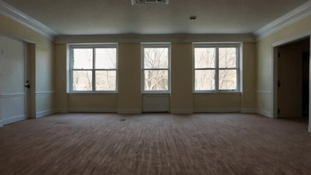 empty room with windows