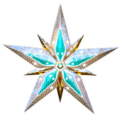 3D rendered Christmas decoration isolated on transparent background