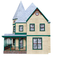 3D rendered fantasy winter house isolated on transparent background