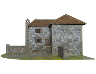 3D rendered fantasy winter house isolated on transparent background