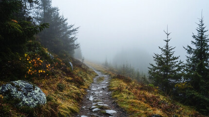 Echoes of footsteps in the foggy mountain trails, a haunting reminder.