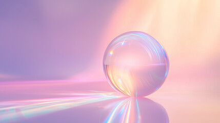 Holographic Sphere with Rainbow Gradients Reflecting Light
