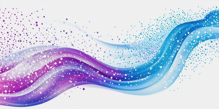 Blue and purple wave with white snowflakes