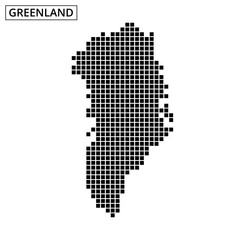 Unique dotted map outline of Greenland showcasing geographical features and contours