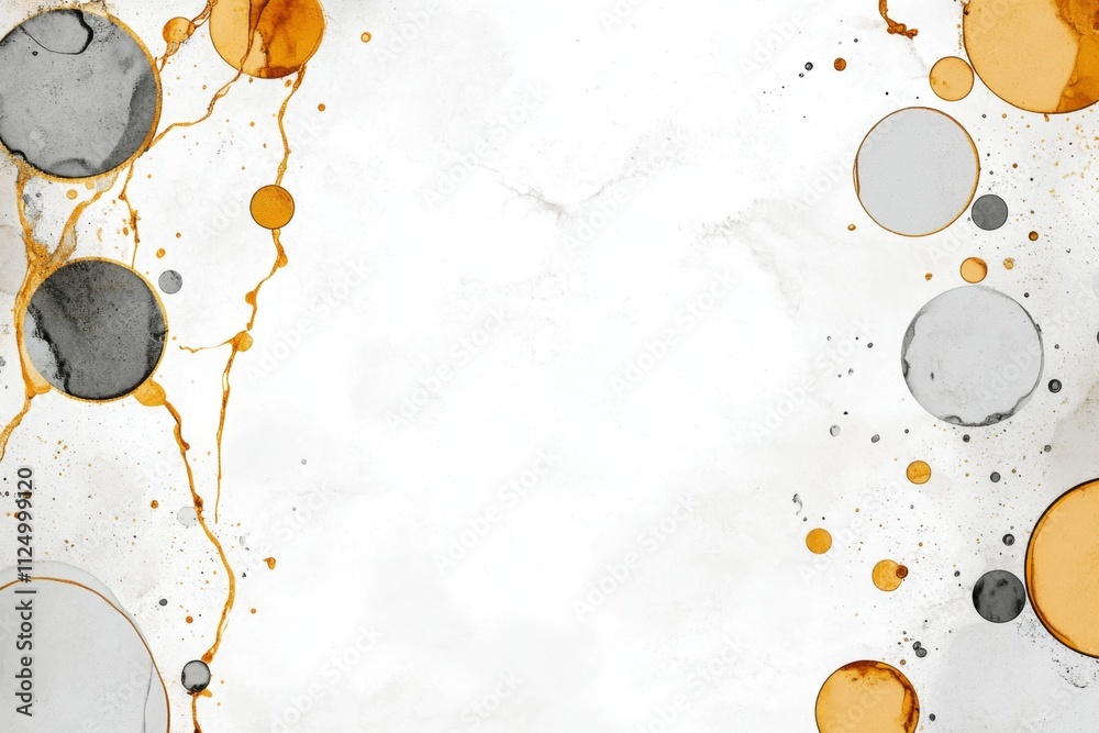 Poster a clean 2d illustration of dust particles floating in a light beam, drawn in soft grays and yellows 