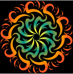 Mandala geometric pattern design with gardient color 