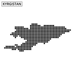 Kyrgyzstan map design with dotted pattern on a simple background