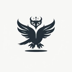 Obraz premium Crow and Artificial Intelligence Logo Concept