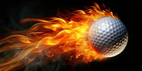Fiery Golf Drive: Tilt-Shift Power, Speed, Passion Sports Photography