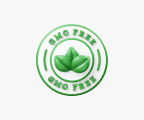 GMO Free Badge 3D illustration