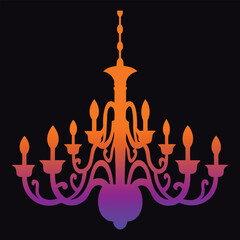 beautiful chandelier vector art illustration for elegant decor on a black background 