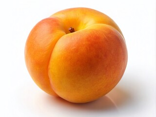 Close-Up of a Fresh Apricot Isolated on a White Background, Showcasing Its Vibrant Color and Texture, Perfect for Culinary and Healthy Eating Themes in Fashion Photography