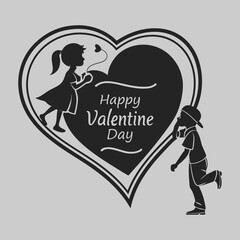 Happy valentine day typing art and illustration