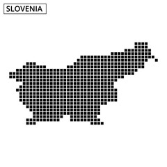 Map outline of Slovenia with dotted pattern and abstract background lines