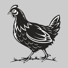 hen silhouette vector image art and illustration