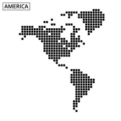 Detailed representation of Americas through a dotted map design
