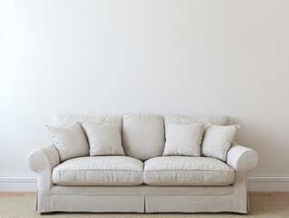 Fototapeta premium Minimalist Living Room with Neutral Furniture