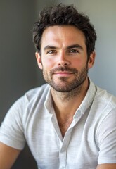 Fototapeta premium A minimalist geometric triangle background in soft gradients, creating a serene and modern aesthetic.