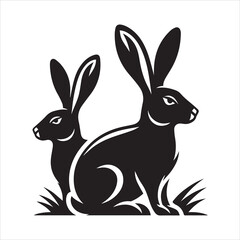 Hare vector icon silhouette