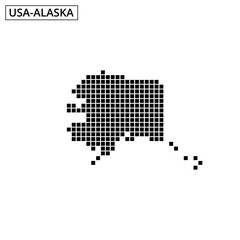Fototapeta premium Unique dotted representation of Alaska showcasing its distinct outline and geography