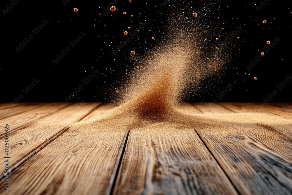 Poster a hyper-realistic close-up of dust particles illuminated by light, showing their intricate, unique s
