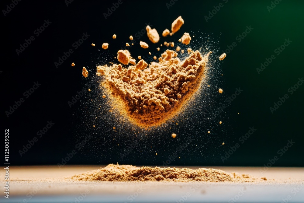 Poster a hyper-realistic close-up of dust particles illuminated by light, showing their intricate, unique s