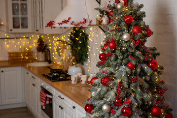 new year in the kitchen beautiful lights new year tree