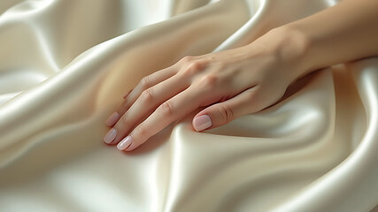 Fototapeta premium girl showcasing her multicolored nail polish