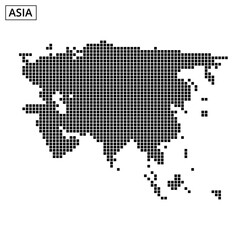 Obraz premium Detailed dot pattern map illustrating the continent of Asia and its geographical layout