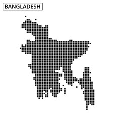 Obraz premium Map of Bangladesh showcasing distinct dotted design in black and white