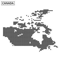Obraz premium Detailed dotted map of Canada showcasing geographical features and locations
