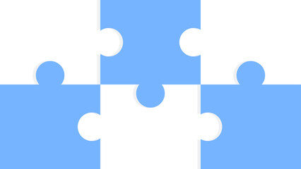 Blue and white puzzle pieces background