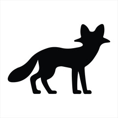 fox silhouette icon vector design image illustration. black fox sign icon isolated vector design illustration.