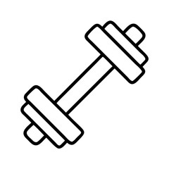 dumbbell icon, fitness vector icon, health vector illustration - black outline icon of dumbbell symbolizing fitness, health, and healthcare in simple design.