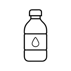 water bottle icon, fitness vector icon, health vector illustration - black outline icon of water bottle symbolizing fitness, health, and healthcare in simple design.