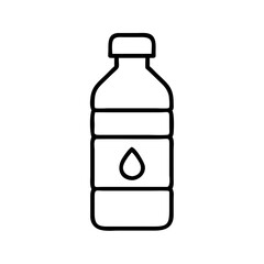 water bottle icon, fitness vector icon, health vector illustration - black outline icon of water bottle symbolizing fitness, health, and healthcare in simple design.
