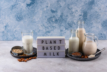 Plant based vegan non dairy alternative milk