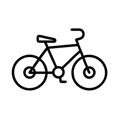 Fototapeta premium bicycle icon, fitness vector icon, health vector illustration - black outline icon of bicycle symbolizing fitness, health, and healthcare in simple design.