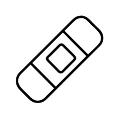 bandage icon, fitness vector icon, health vector illustration - black outline icon of bandage symbolizing fitness, health, and healthcare in simple design.