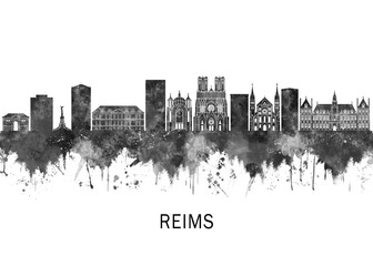 Reims France Skyline Abstract Painting